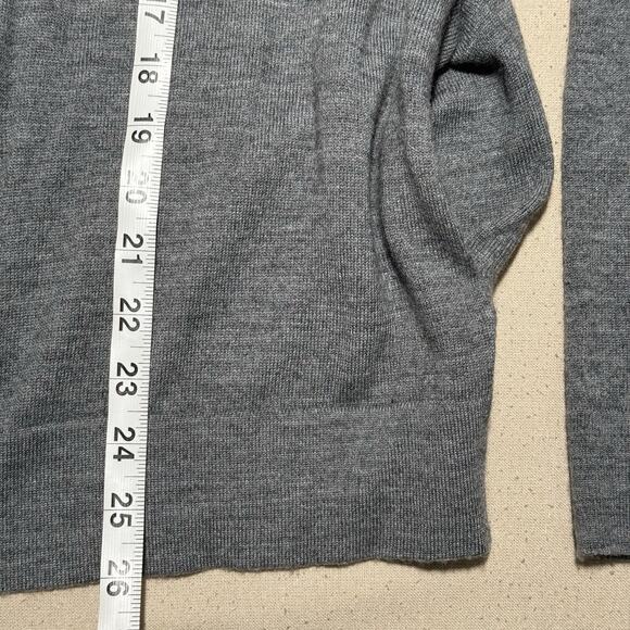 Saks Fifth Avenue Men’s Large Gray Merino Wool Blend Full Zip Knit Polo Sweater - Picture 7 of 9